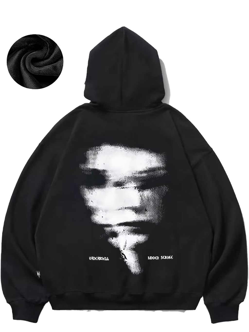 Unisex Oversized Abstract Face Hooded Sweatshirt