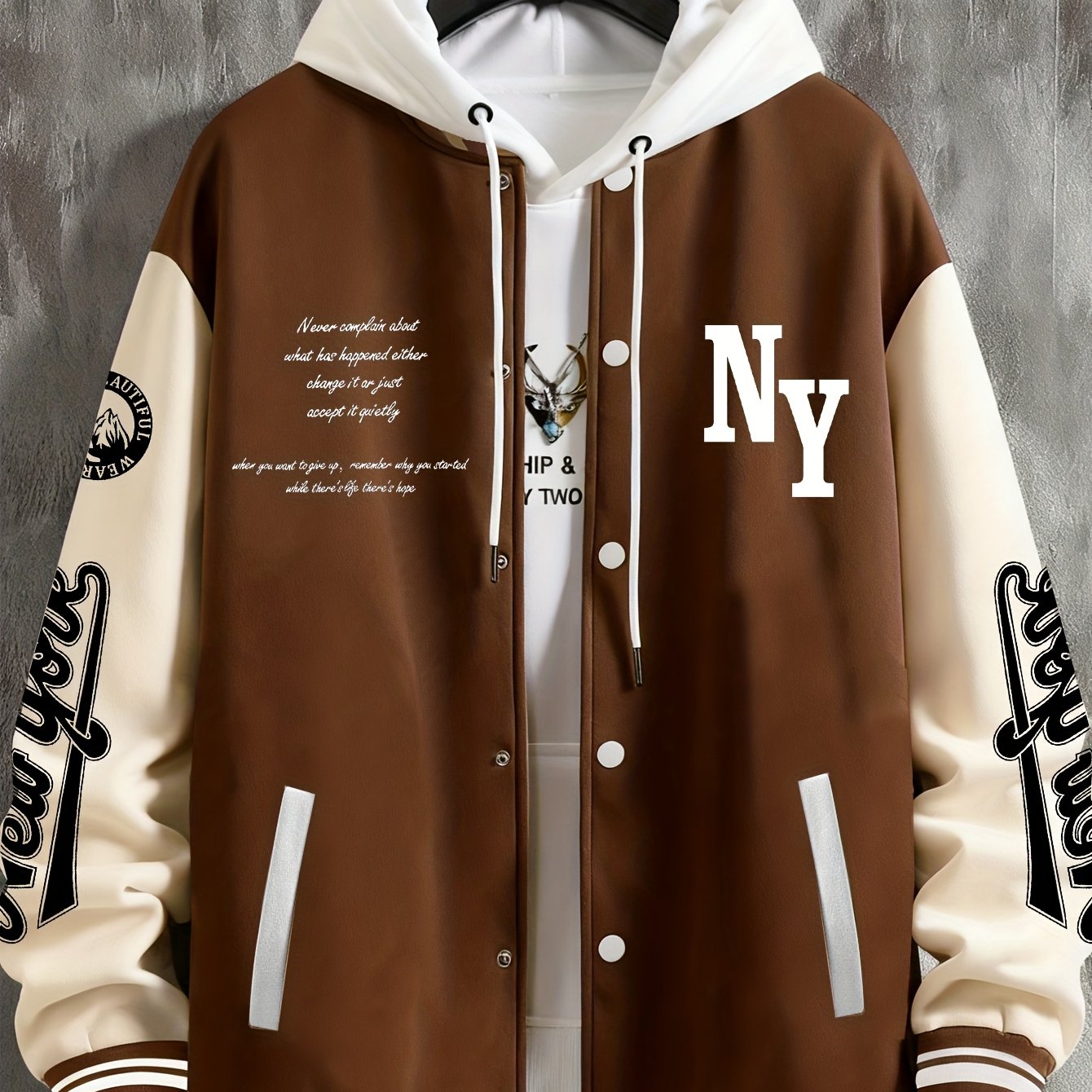 Men’s Vintage Varsity Jacket – Red & Black NY Baseball Coat