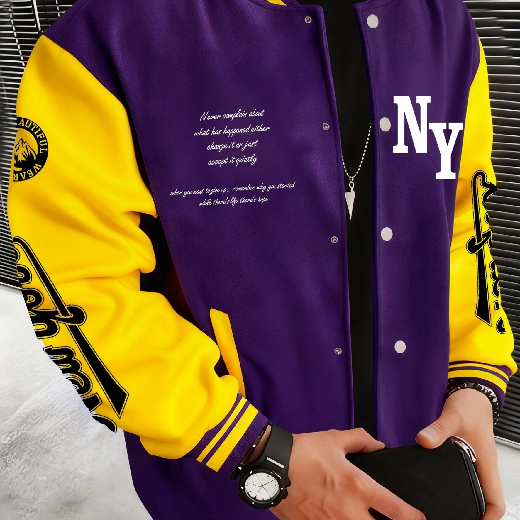 Men’s Vintage Varsity Jacket – Red & Black NY Baseball Coat