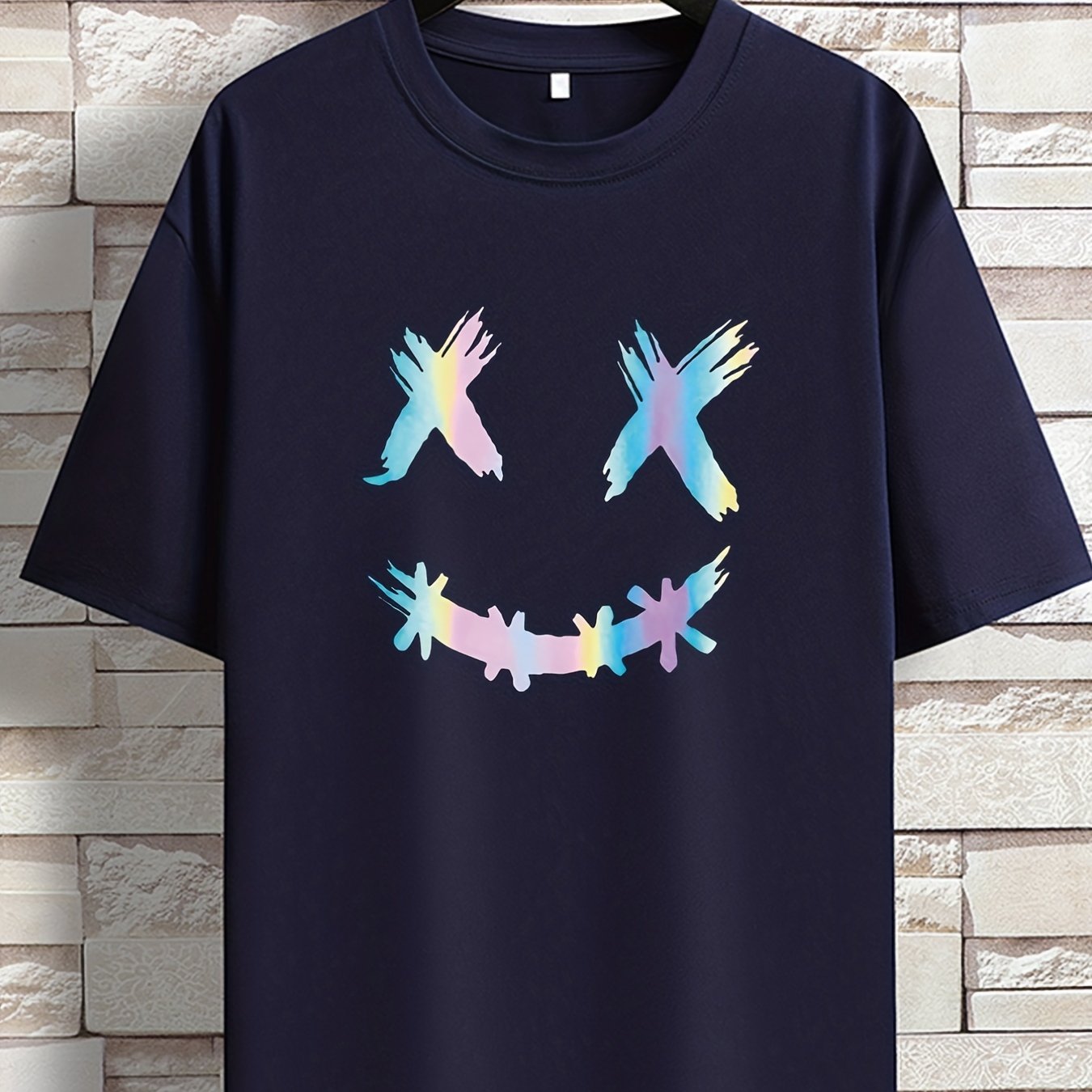 Oversized Pastel Bird Print T-Shirt – Black Casual Tee for Youth & Men (Plus Size)