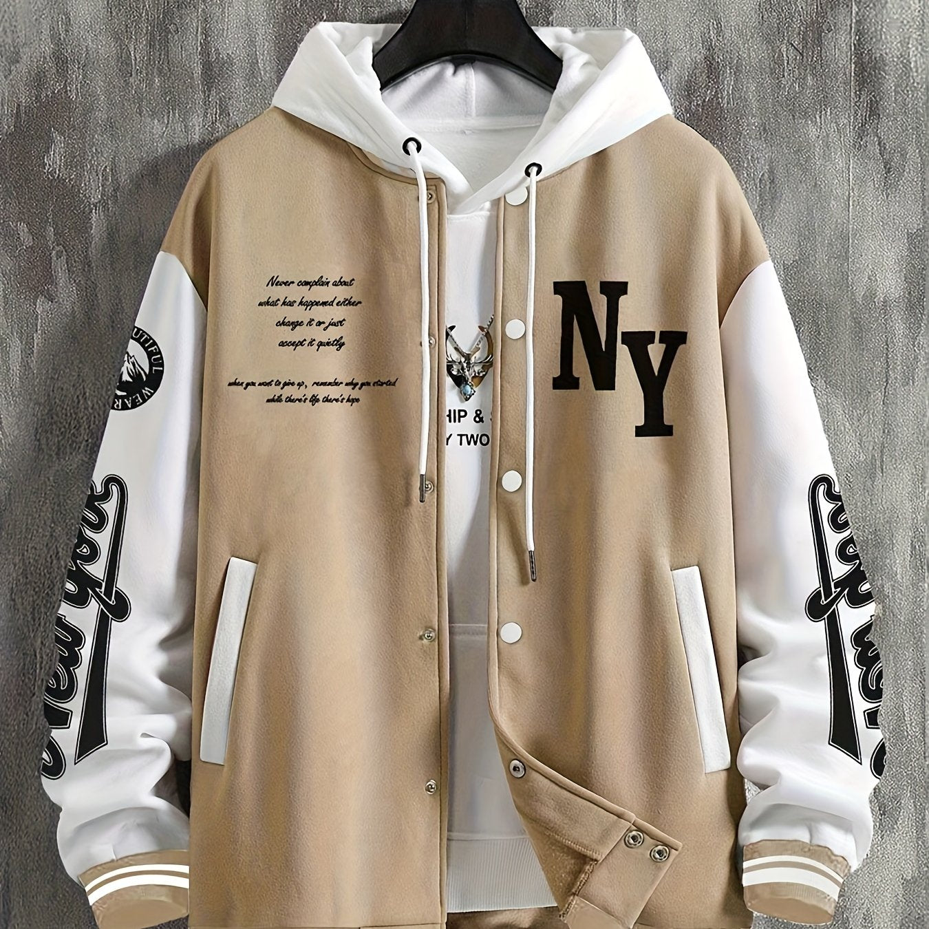 Men’s Vintage Varsity Jacket – Red & Black NY Baseball Coat