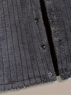 Men’s Plush Winter Coat – Grey Soft Collar Jacket with Single-Breasted Buttons