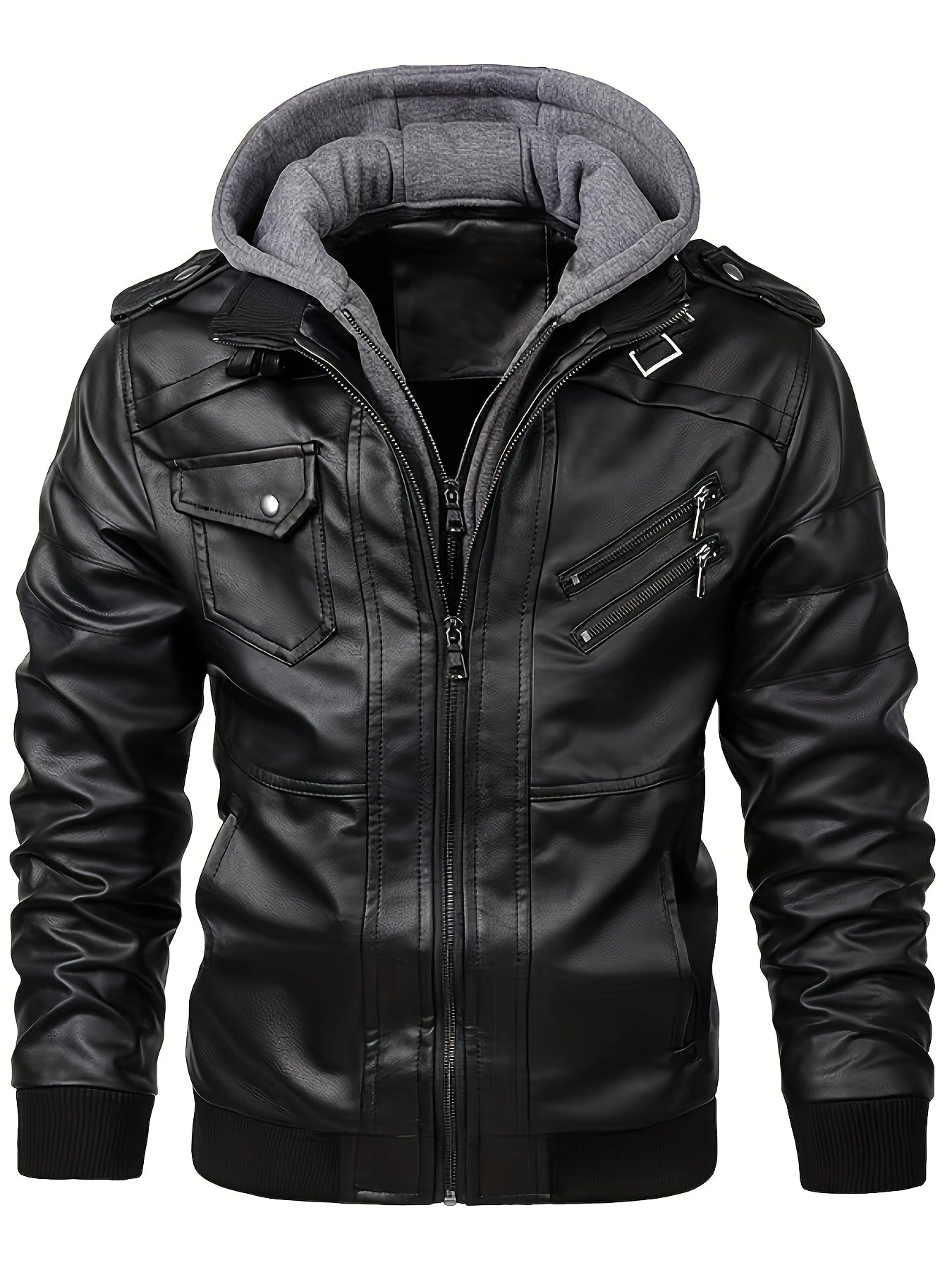 Men’s "BESTSELLER" Black Hooded Jacket – Full-Zip Outdoor Casual Coat