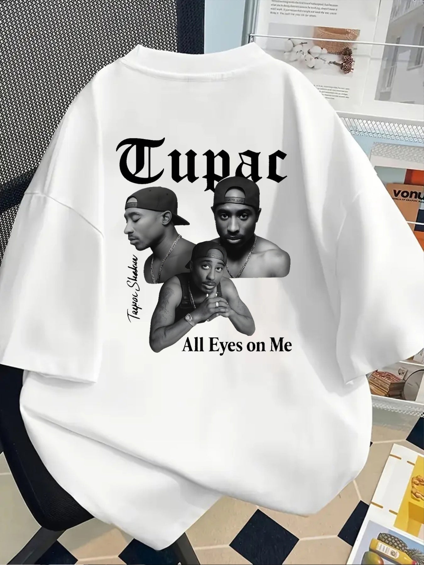 Women’s Tupac Shakur Oversized Graphic T-Shirt – Vintage “All Eyez On Me” Streetwear Tee