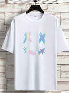 Oversized Pastel Bird Print T-Shirt – Black Casual Tee for Youth & Men (Plus Size)