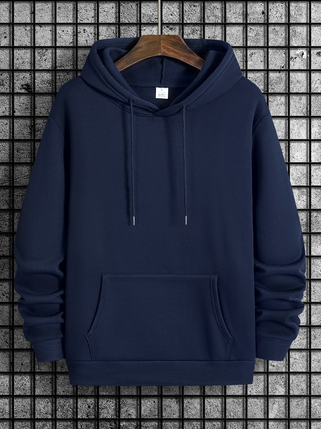 Men’s Navy Graphic Hoodie – “It’s Never Luck, It’s Always God” Geometric Pullover