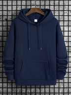 Men’s Navy Graphic Hoodie – “It’s Never Luck, It’s Always God” Geometric Pullover