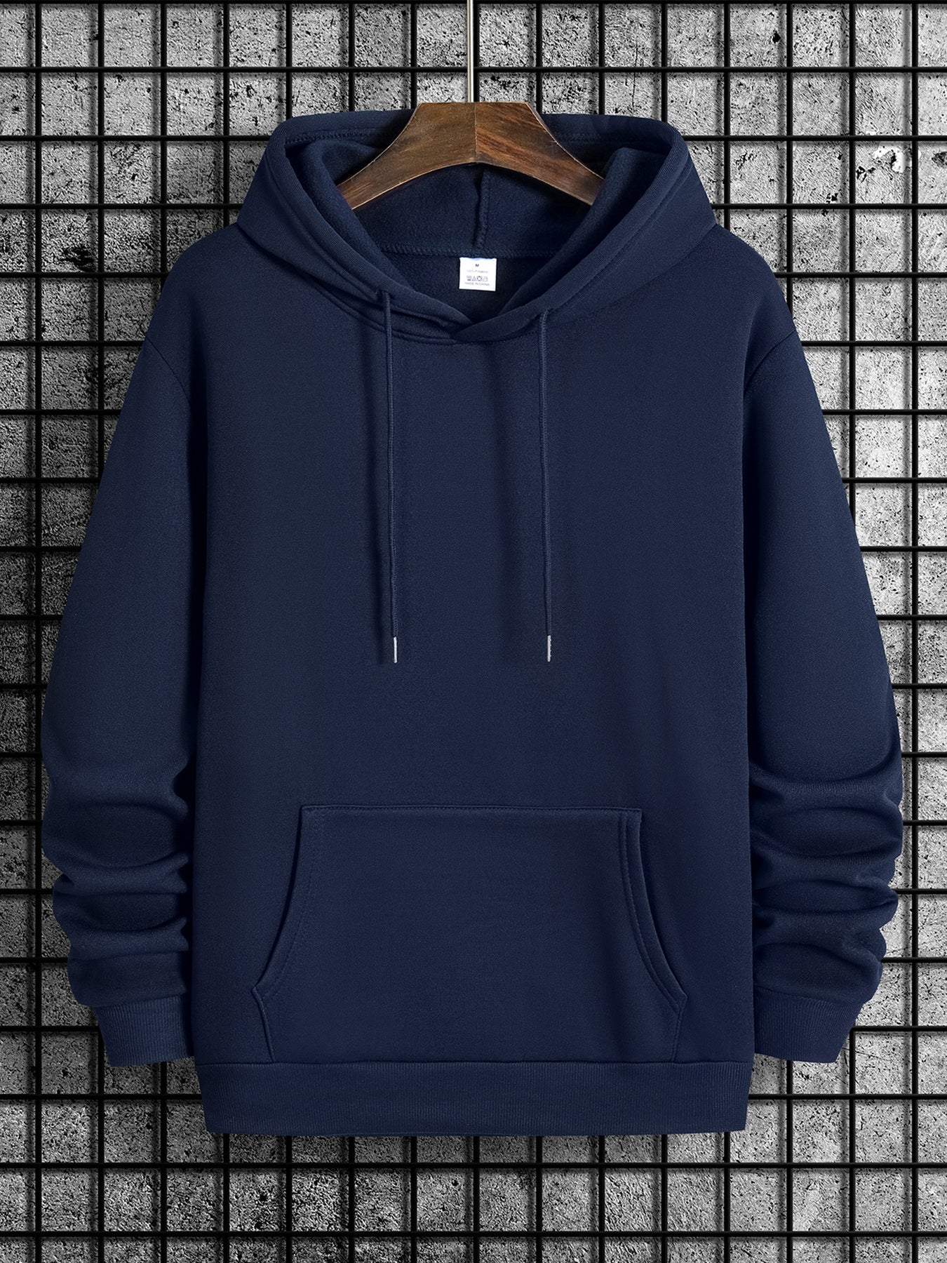 Men’s Navy Graphic Hoodie – “It’s Never Luck, It’s Always God” Geometric Pullover