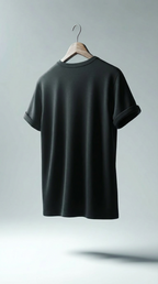 Men’s Large Black T-Shirt with “Black” Print – Breathable 100% Cotton Summer Tee