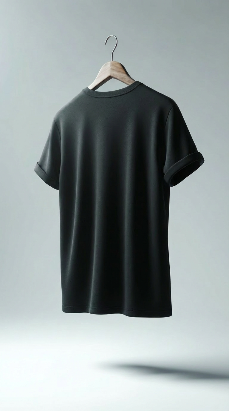 Men’s Large Black T-Shirt with “Black” Print – Breathable 100% Cotton Summer Tee