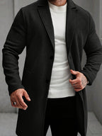 Men’s Long Warm Dragon & Phoenix Trench Coat – Classic Autumn/Winter Outerwear