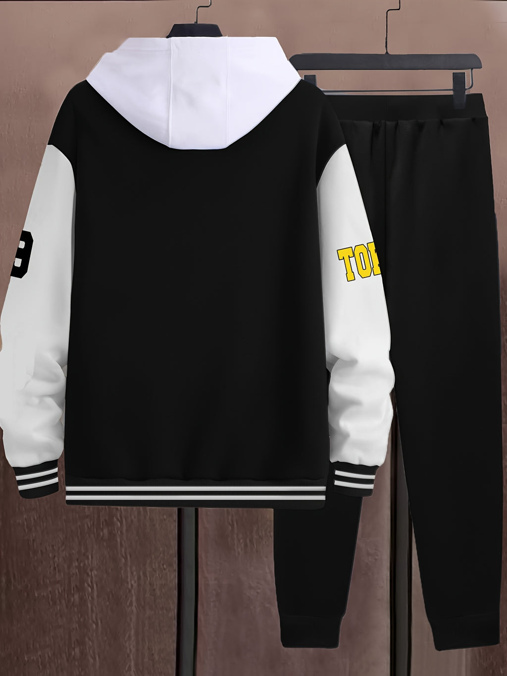 Men’s A-69 Color Block Varsity Jacket & Joggers Set