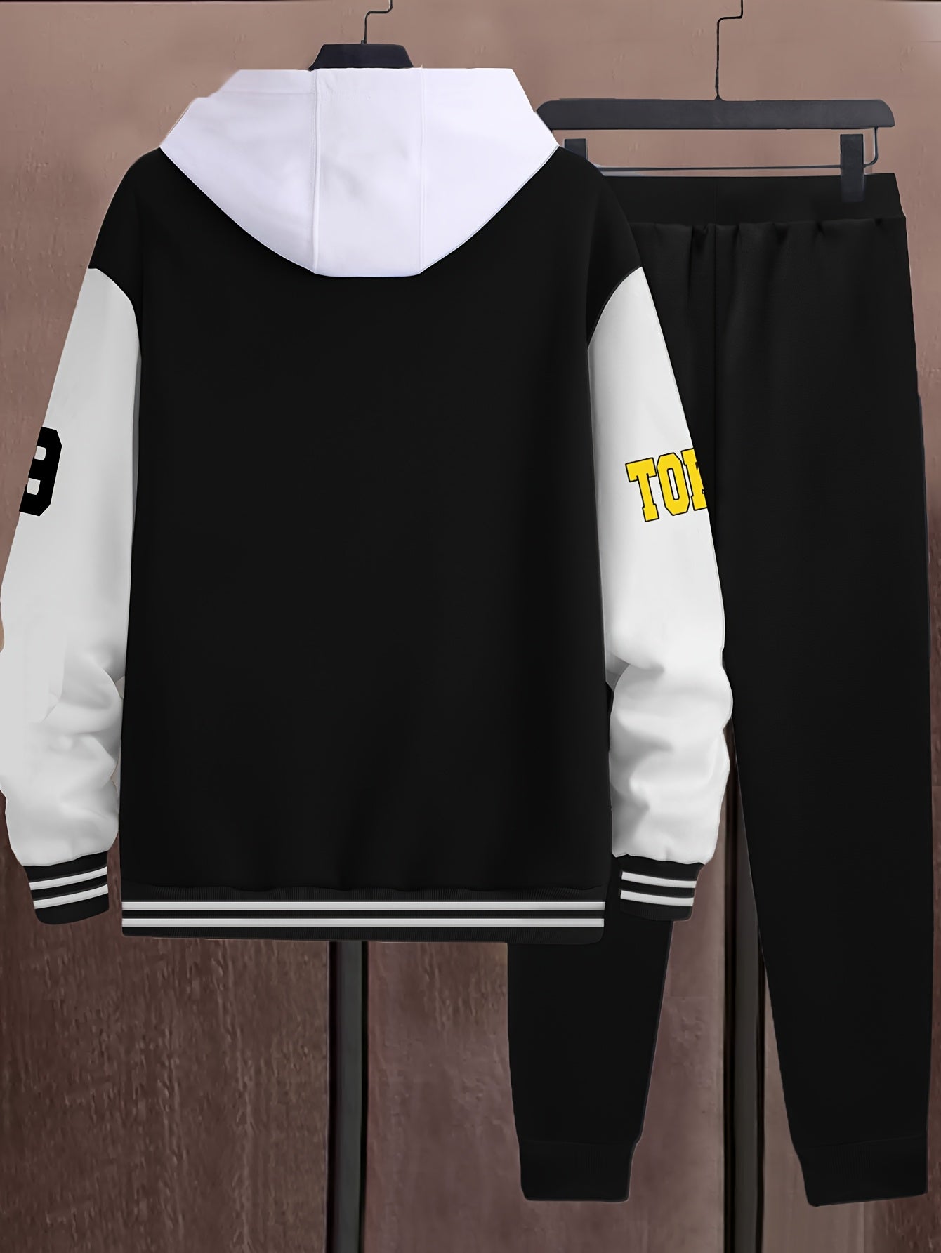 Men’s A-69 Color Block Varsity Jacket & Joggers Set