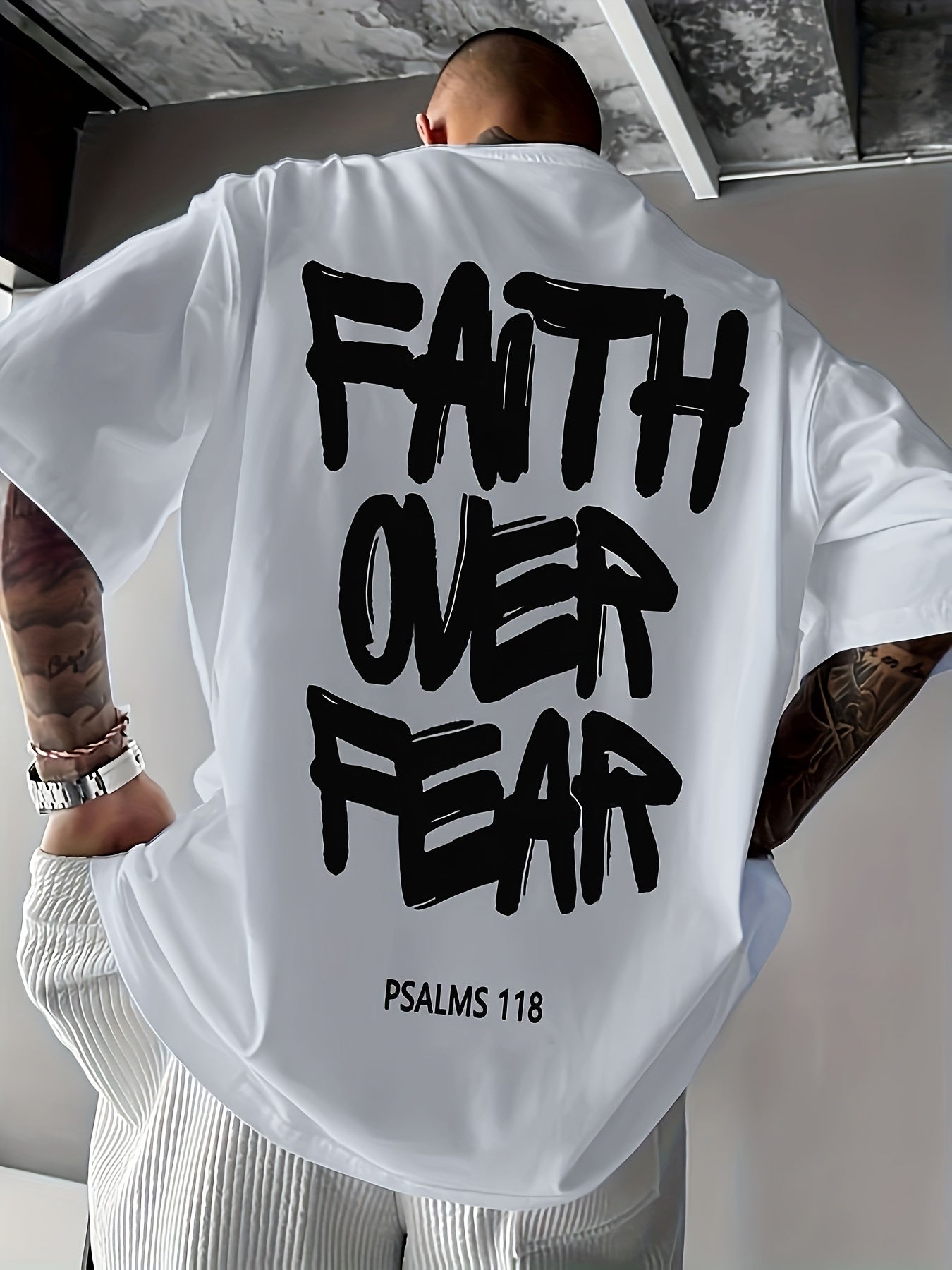 Men’s Oversized “FAITH OVER FEAR” Graphic Tee