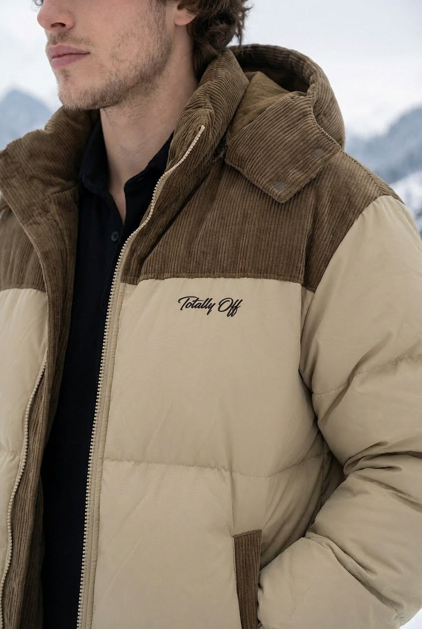 Men’s Heavyweight Black Puffer Block Winter Jacket – Hooded Full-Zip Outdoor Coat