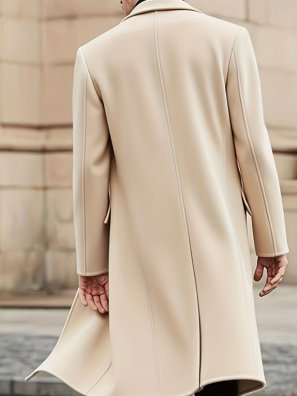 Men’s Long Warm Dragon & Phoenix Trench Coat – Classic Autumn/Winter Outerwear