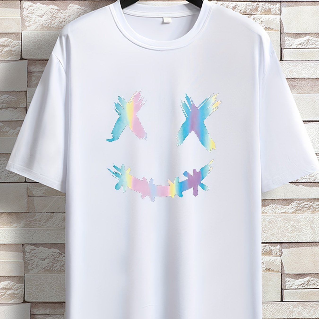 Oversized Pastel Bird Print T-Shirt – Black Casual Tee for Youth & Men (Plus Size)