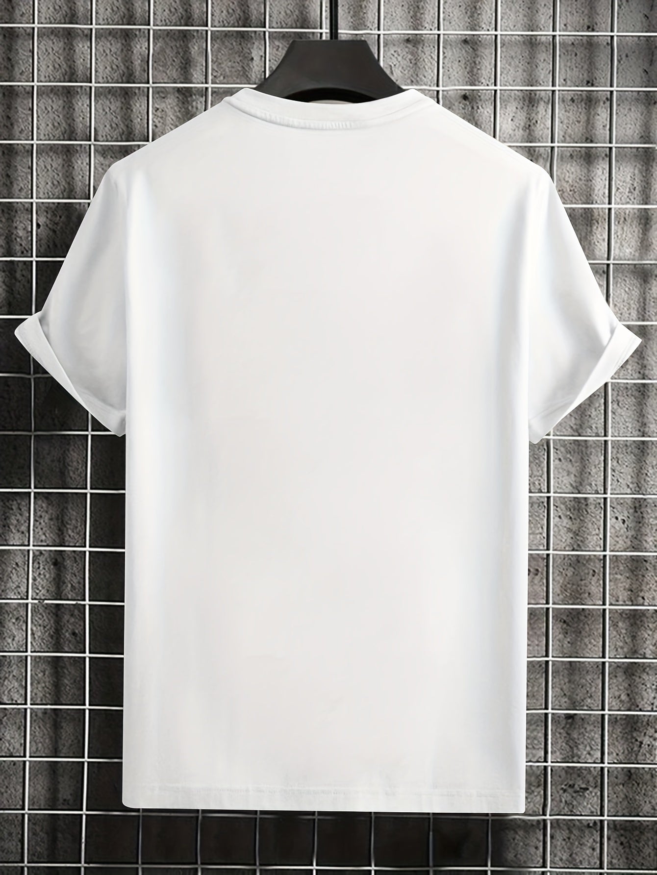 Men’s Black Heavyweight T-Shirt with White Cross Print – All-Season Cotton