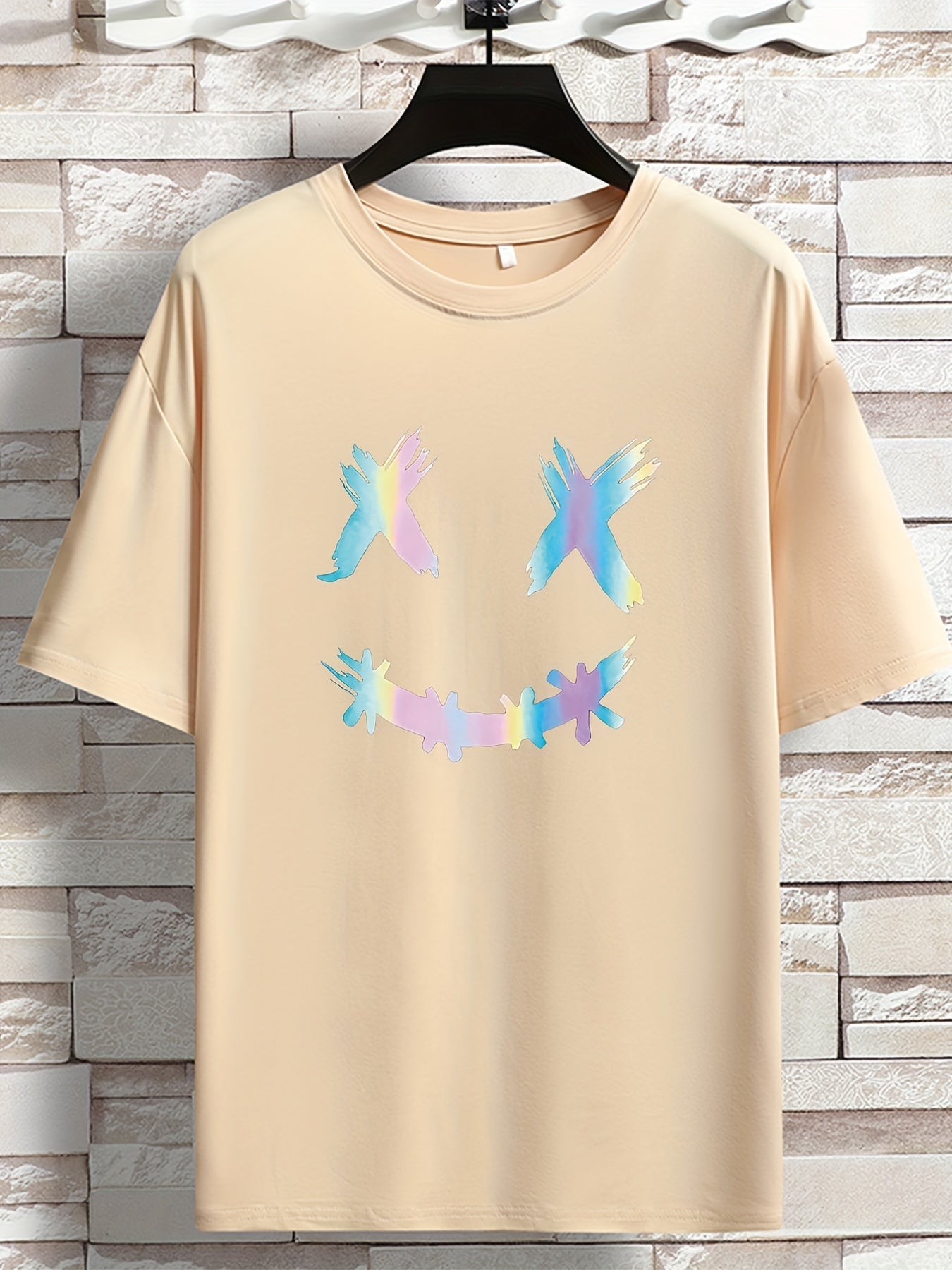 Oversized Pastel Bird Print T-Shirt – Black Casual Tee for Youth & Men (Plus Size)