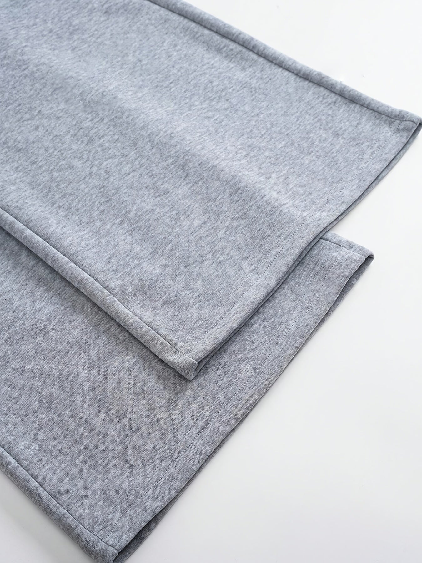 Women’s Cross-Print Joggers – Light Gray Polyester Straight-Leg Pants (Spring/Fall)