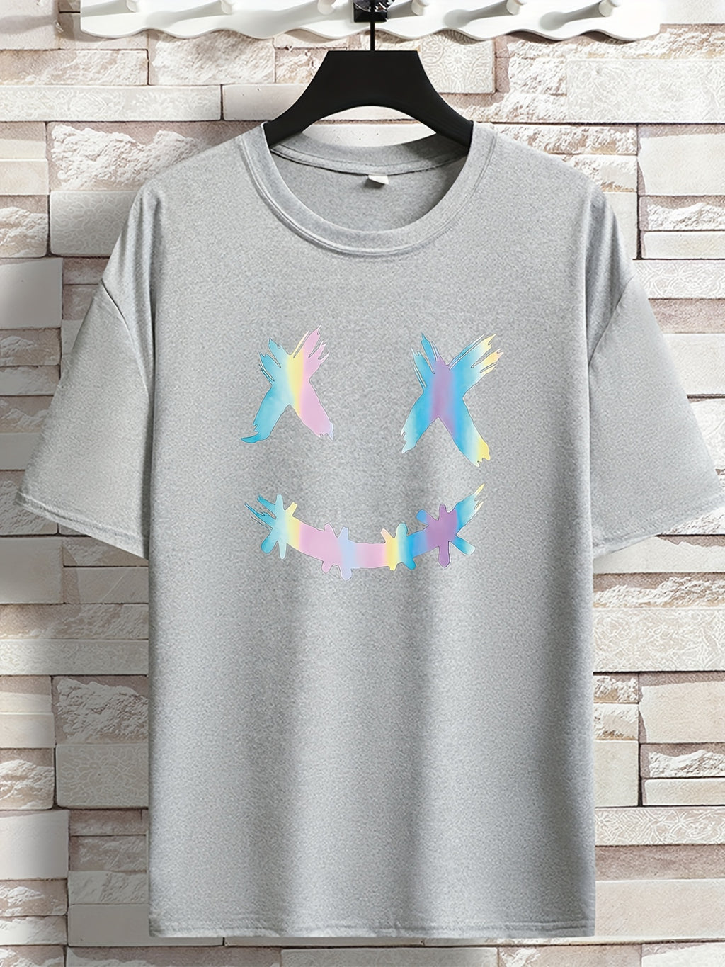 Oversized Pastel Bird Print T-Shirt – Black Casual Tee for Youth & Men (Plus Size)