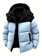 Men’s"best-seller" 2025 Color-Block Winter Warm Hooded Jacket – Thick & Cozy