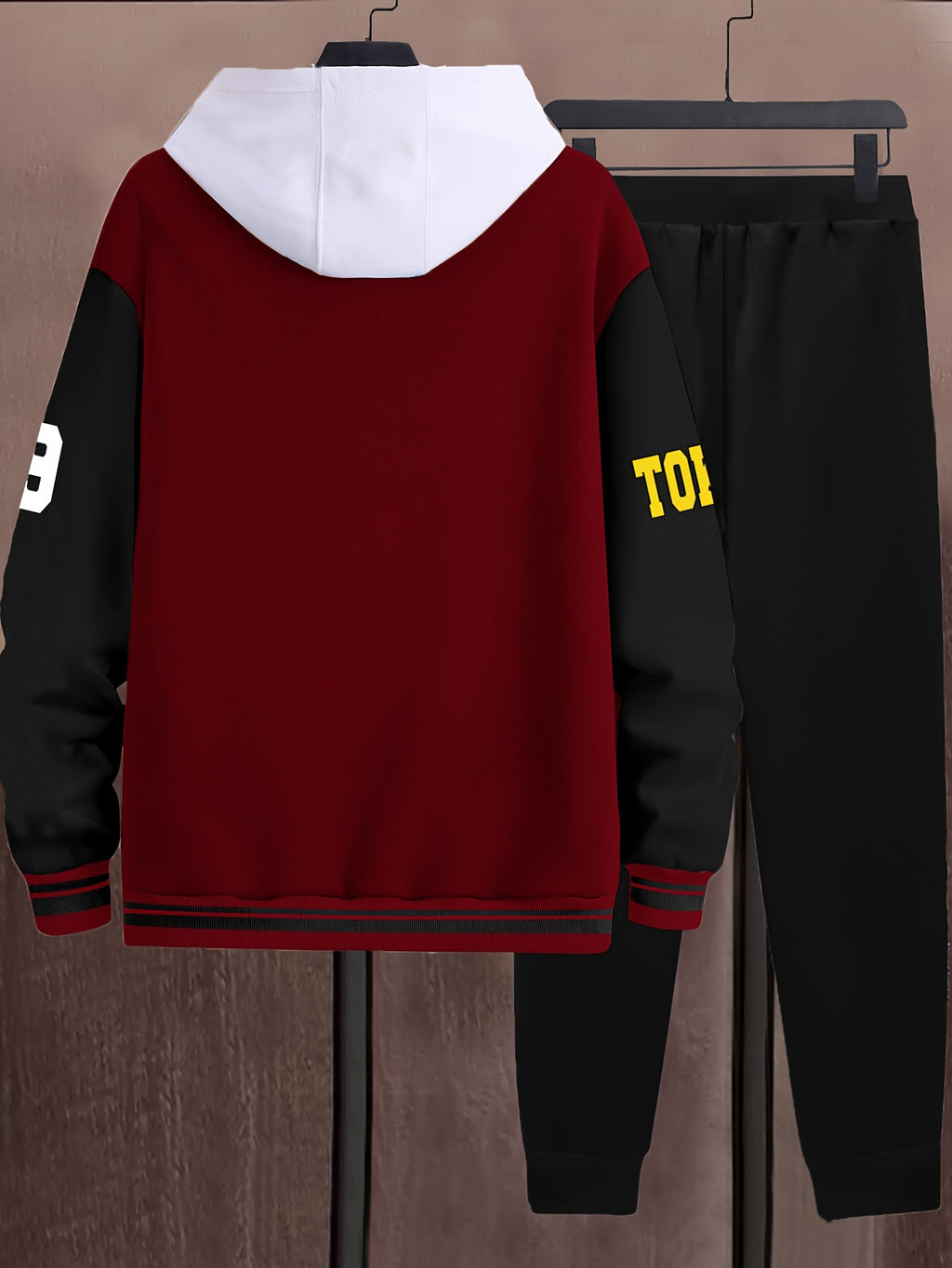 Men’s A-69 Color Block Varsity Jacket & Joggers Set