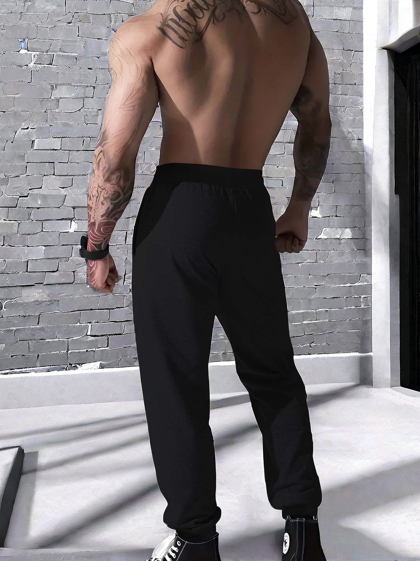 Men’s Jesus Graphic Joggers – Elastic Waist Streetwear Sweatpants