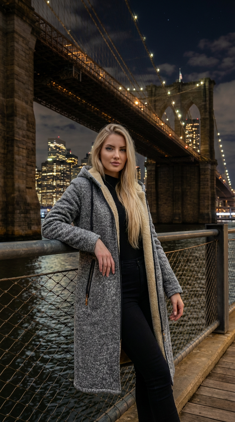 Unisex Slim Fit Winter Zip Jacket – Thick Warm Hooded Coat with Pockets