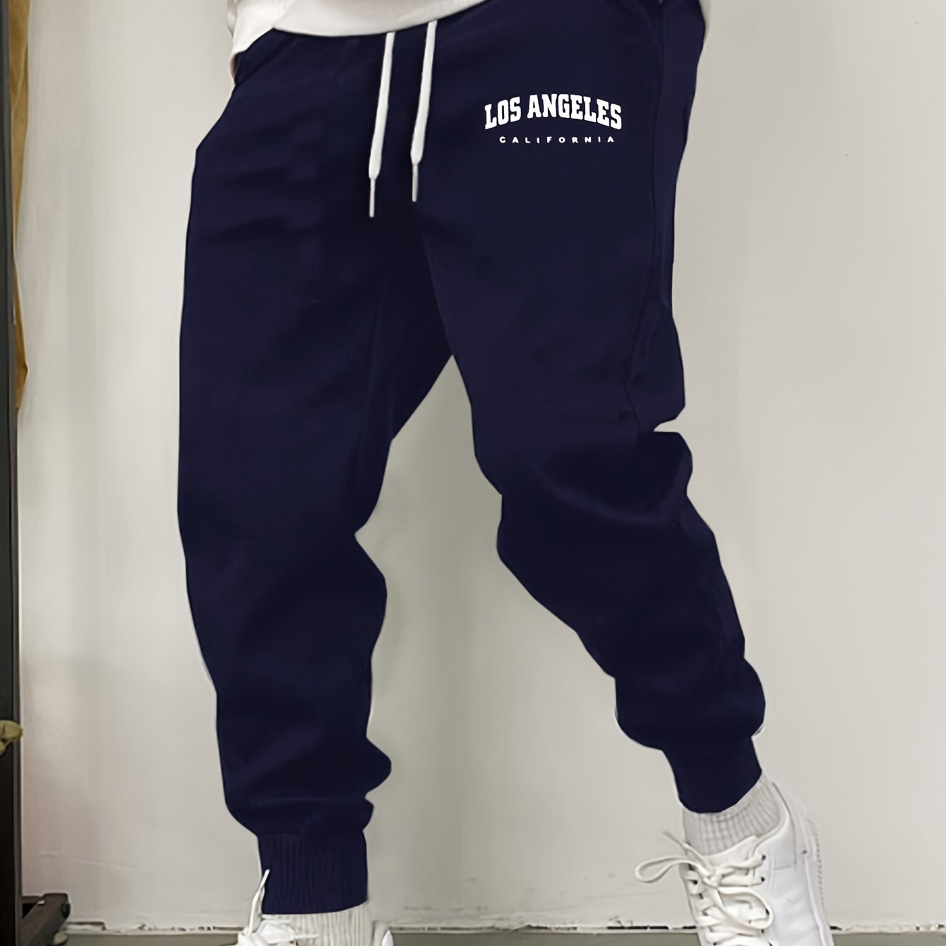LOS ANGELES Print Men’s Sweatpants – Warm Casual Joggers for Fall/Winter