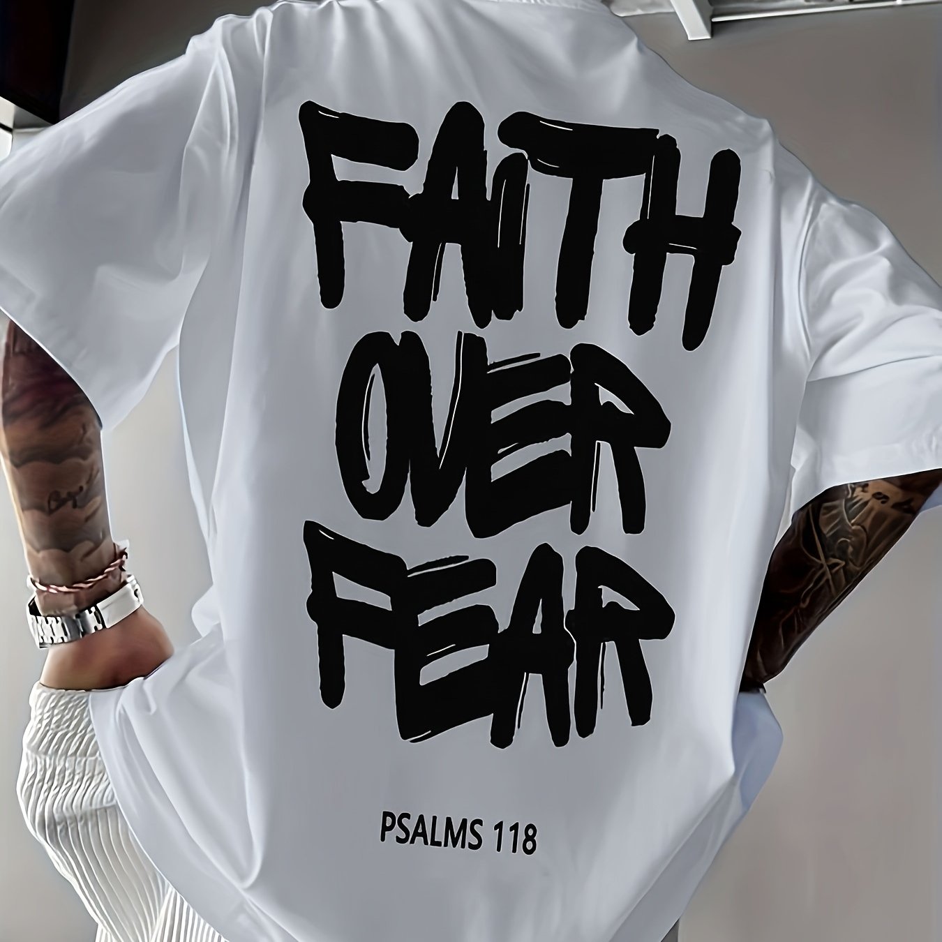 Men’s Oversized “FAITH OVER FEAR” Graphic Tee