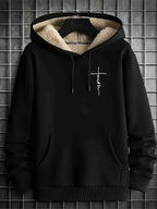 Men’s Fleece-Lined Skull & Bat Zip Hoodie – Warm Fall/Winter Streetwear