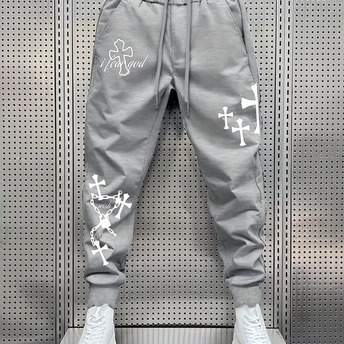 Men’s Trendy Printed Casual Trousers – Regular Fit Everyday Pants