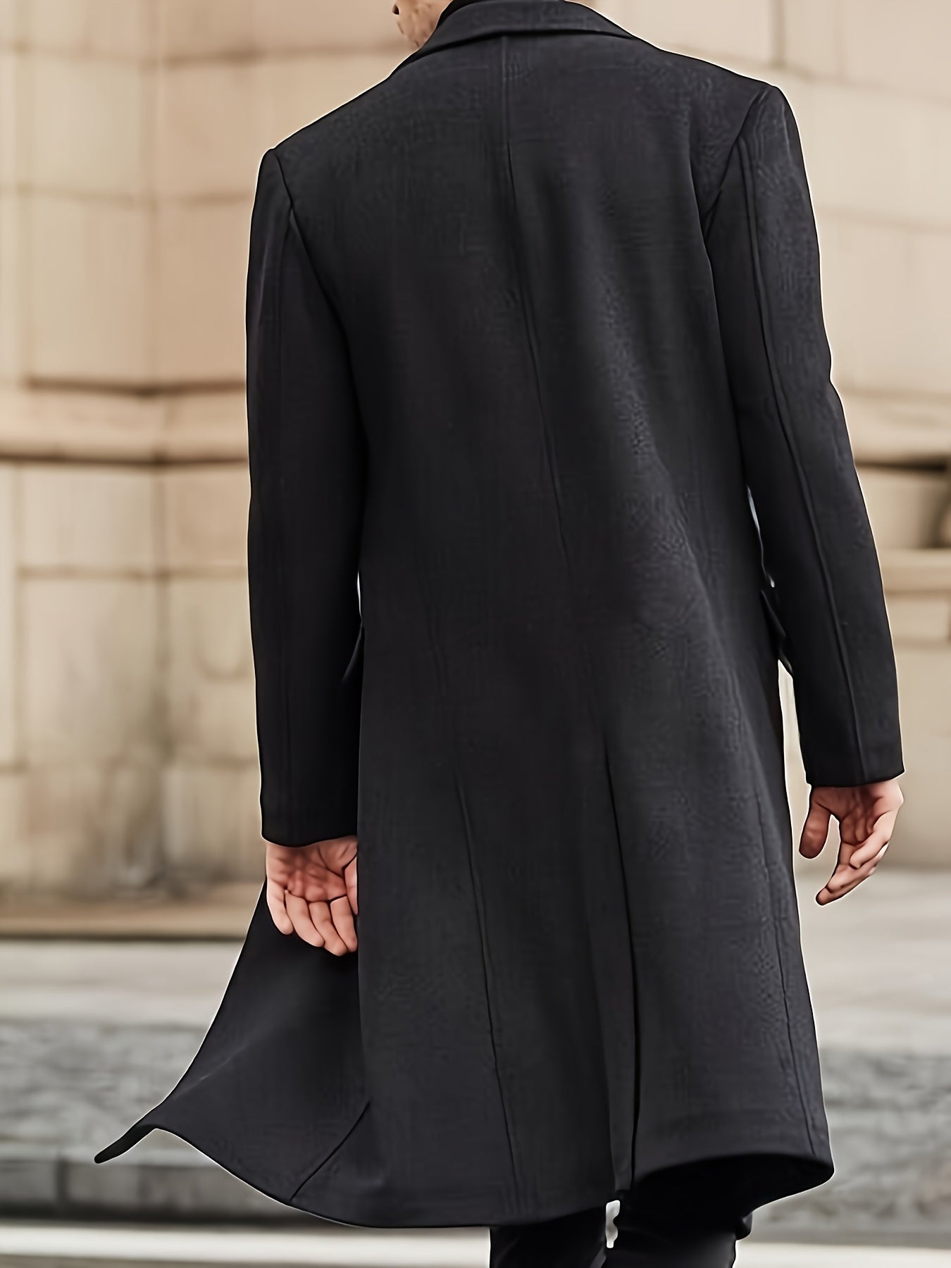 Men’s Long Warm Dragon & Phoenix Trench Coat – Classic Autumn/Winter Outerwear