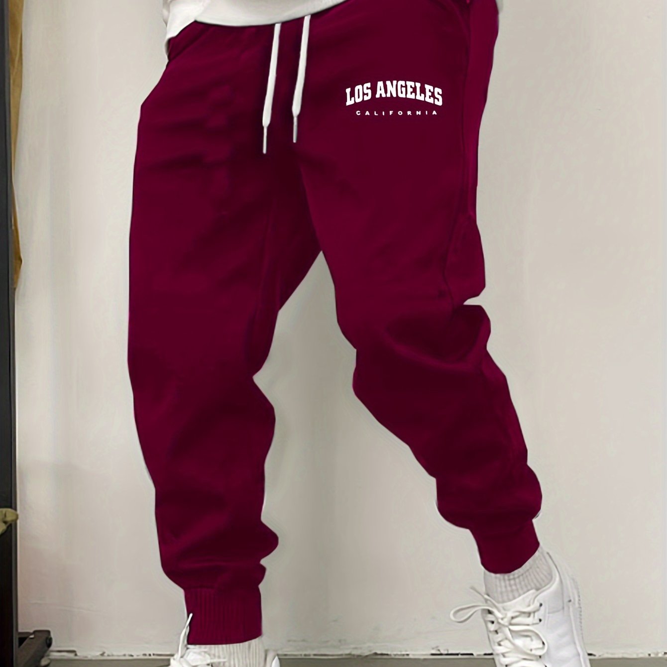 LOS ANGELES Print Men’s Sweatpants – Warm Casual Joggers for Fall/Winter