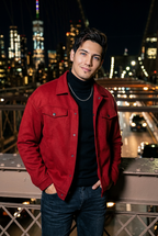 Men’s Slim-Fit Korean Lapel Jacket – Solid Color Spring/Fall Coat