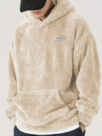 Men’s Oversized Plush Hoodie – Warm Fleece Pullover with Large Pocket
