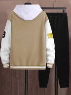 Men’s A-69 Color Block Varsity Jacket & Joggers Set