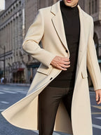 Men’s Long Warm Dragon & Phoenix Trench Coat – Classic Autumn/Winter Outerwear