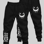 Men’s Joyful Face Graffiti Print 2-Piece Set – Casual Streetwear Long Pants & Top