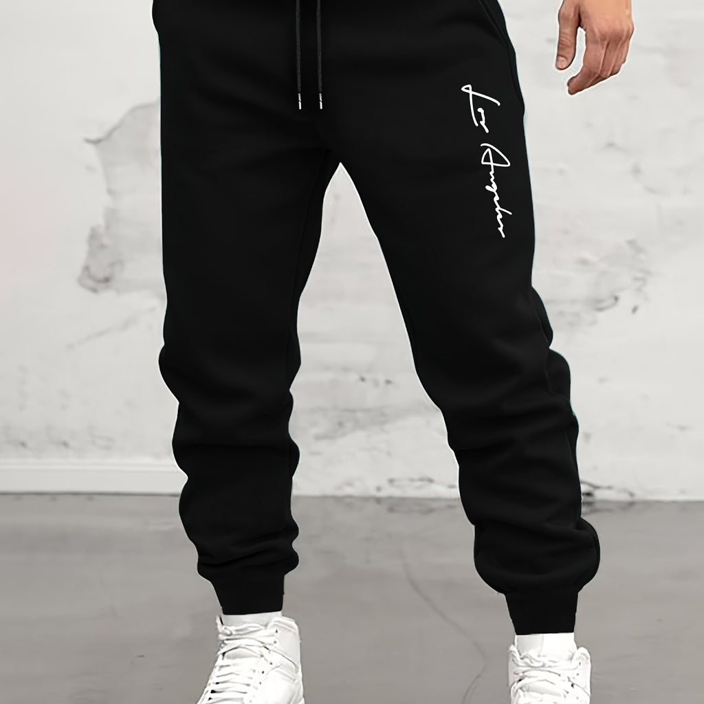 Men’s "BESTSELLER" Black Athletic Joggers – Stretch Running Pants with Drawstring