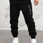 Men’s "BESTSELLER" Black Athletic Joggers – Stretch Running Pants with Drawstring