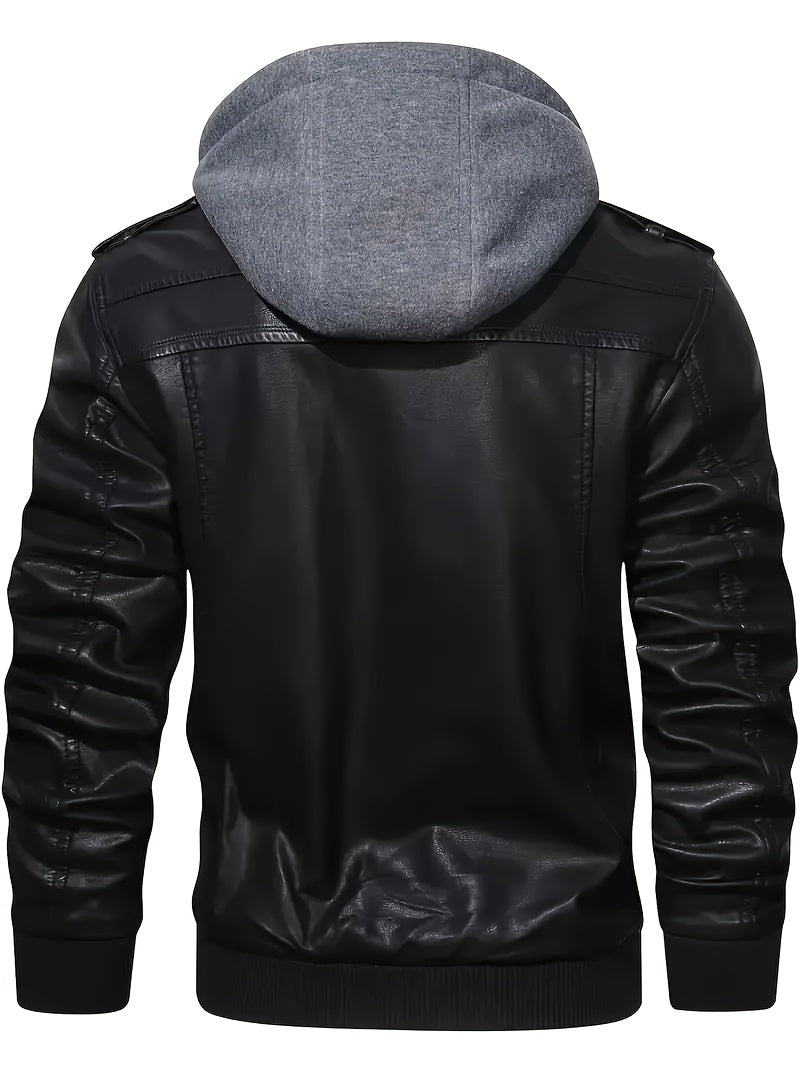 Men’s "BESTSELLER" Black Hooded Jacket – Full-Zip Outdoor Casual Coat