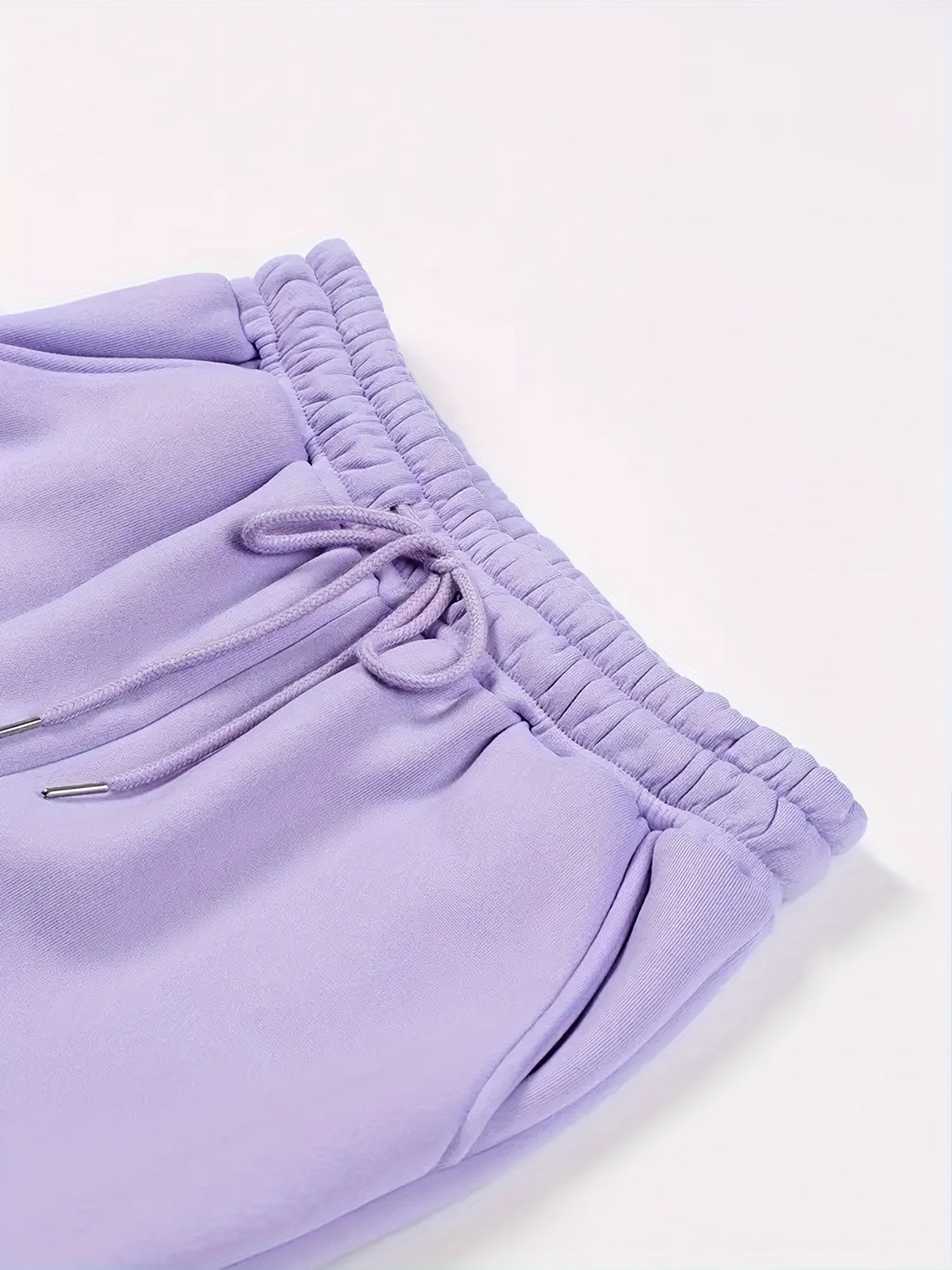 Women’s Cross-Print Joggers – Light Gray Polyester Straight-Leg Pants (Spring/Fall)