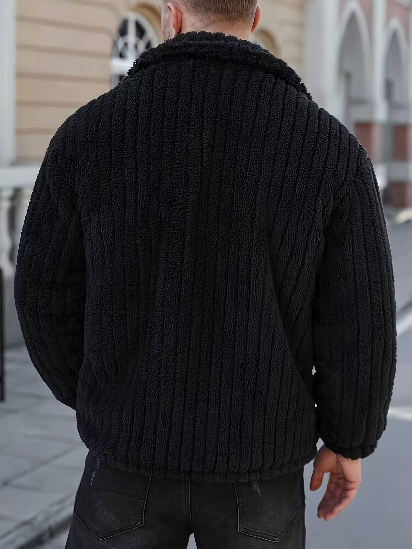 Men’s Cozy Lapel Fleece Jacket – Soft Winter Warmth