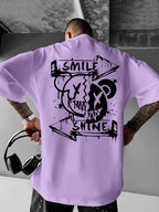 Men’s “Smile & Shine” Skull Graphic T-Shirt – Urban Streetwear Tee
