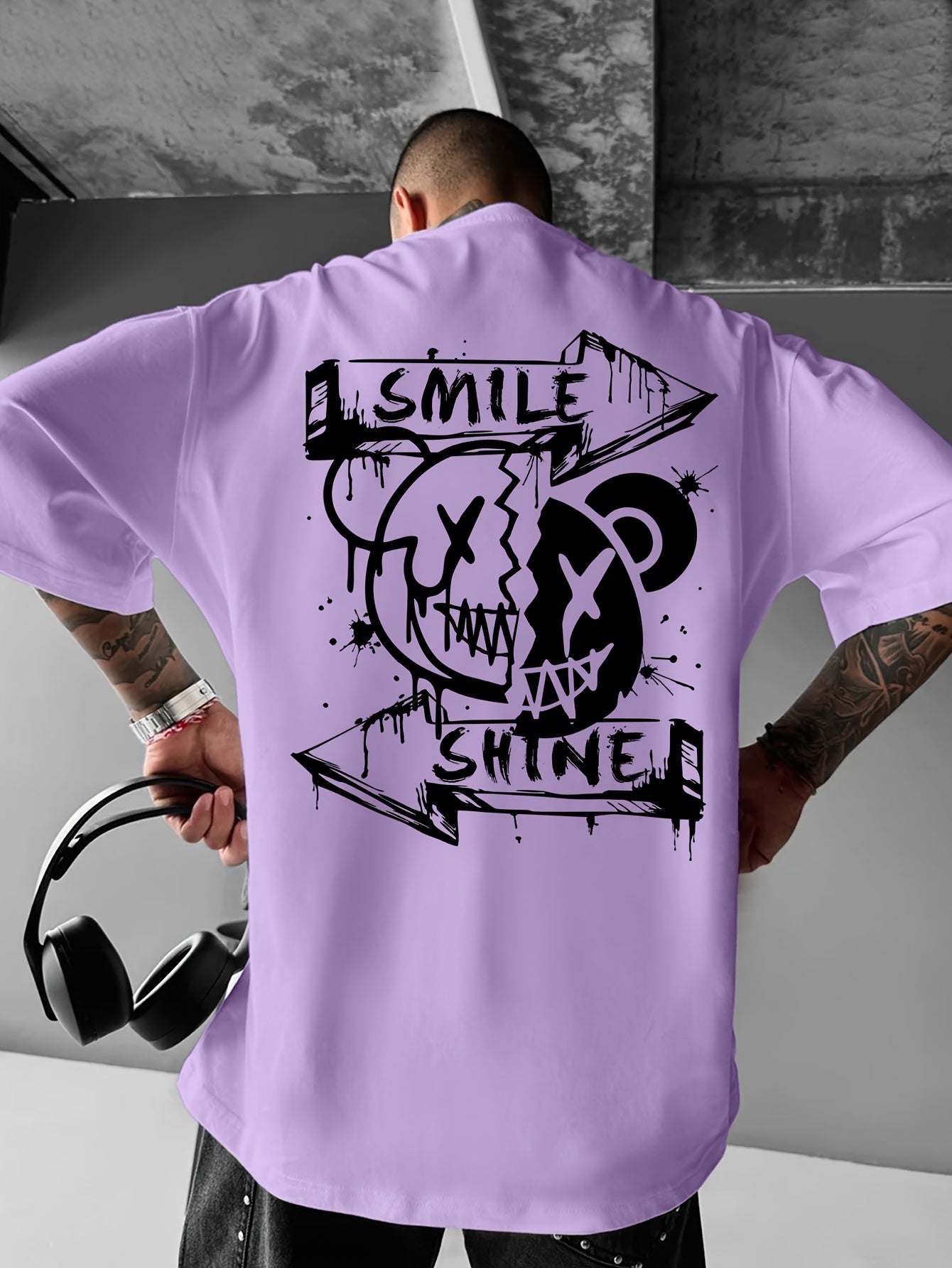 Men’s “Smile & Shine” Skull Graphic T-Shirt – Urban Streetwear Tee