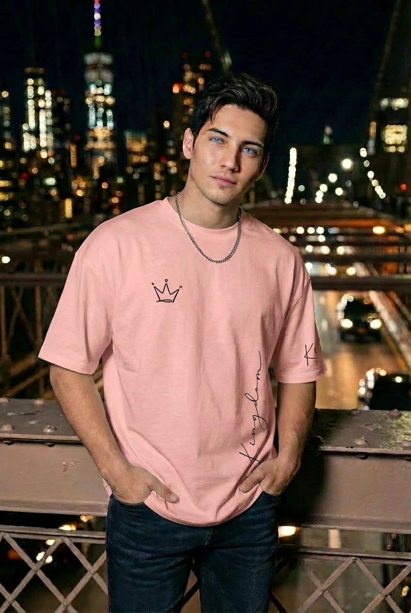 Men’s “KING” Letter T-Shirt – Loose Fit Summer Tee