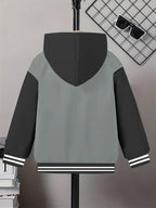 Funny Face Graphic Hoodie Jacket – Loose Fit Contrast Zip-Up Winter Outerwear