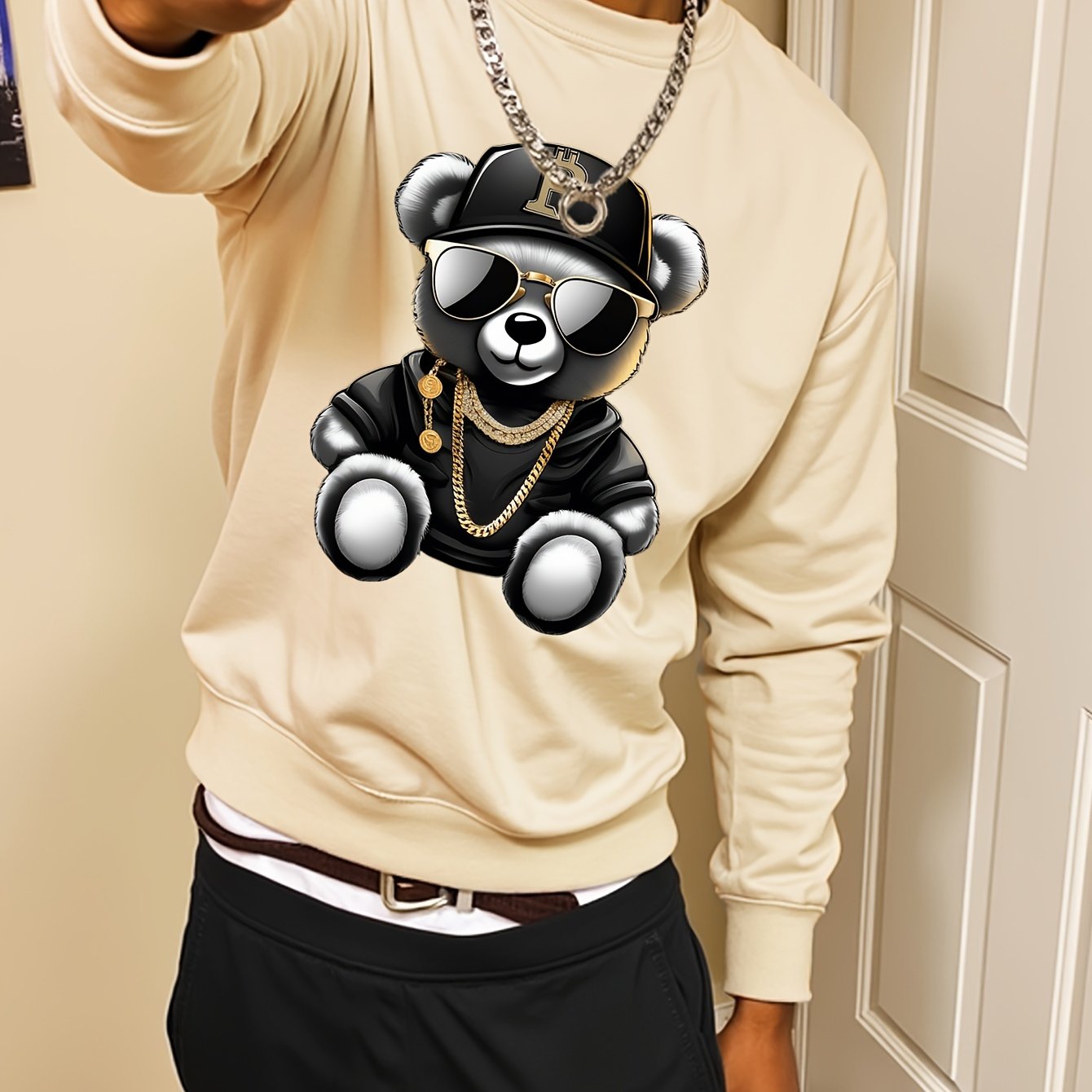 Men’s Thermal Long Sleeve Sweatshirt – Winter Warm Casual Crewneck